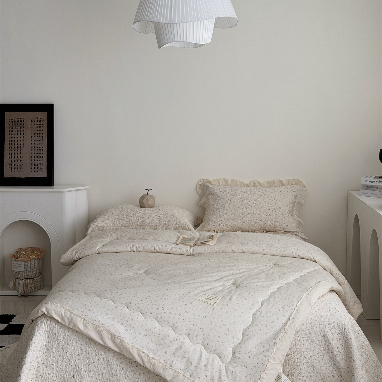 91家纺网 家纺一手货源 找家纺 佰织鑫家居 2026春夏新款全棉纯棉法式床盖款夏被夏凉被空调被夏被四件套春秋被四件套 花朵儿