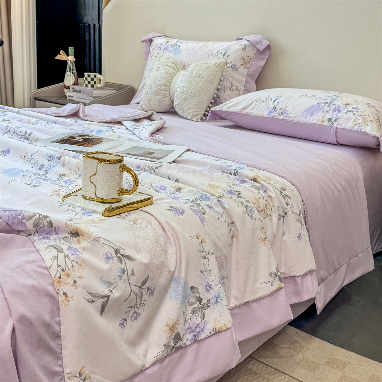 91家纺网 家纺一手货源 找家纺 （总）慕木家纺 2026新款A类印花慕丝棉凉感夏被夏凉被空调被四件套