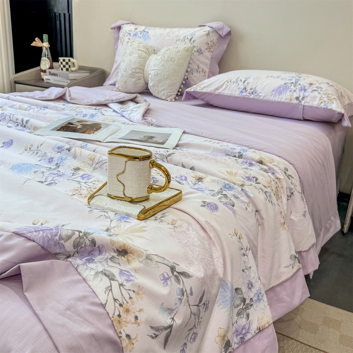 91家纺网 家纺一手货源 找家纺 （总）慕木家纺 2026新款A类印花慕丝棉凉感夏被夏凉被空调被四件套