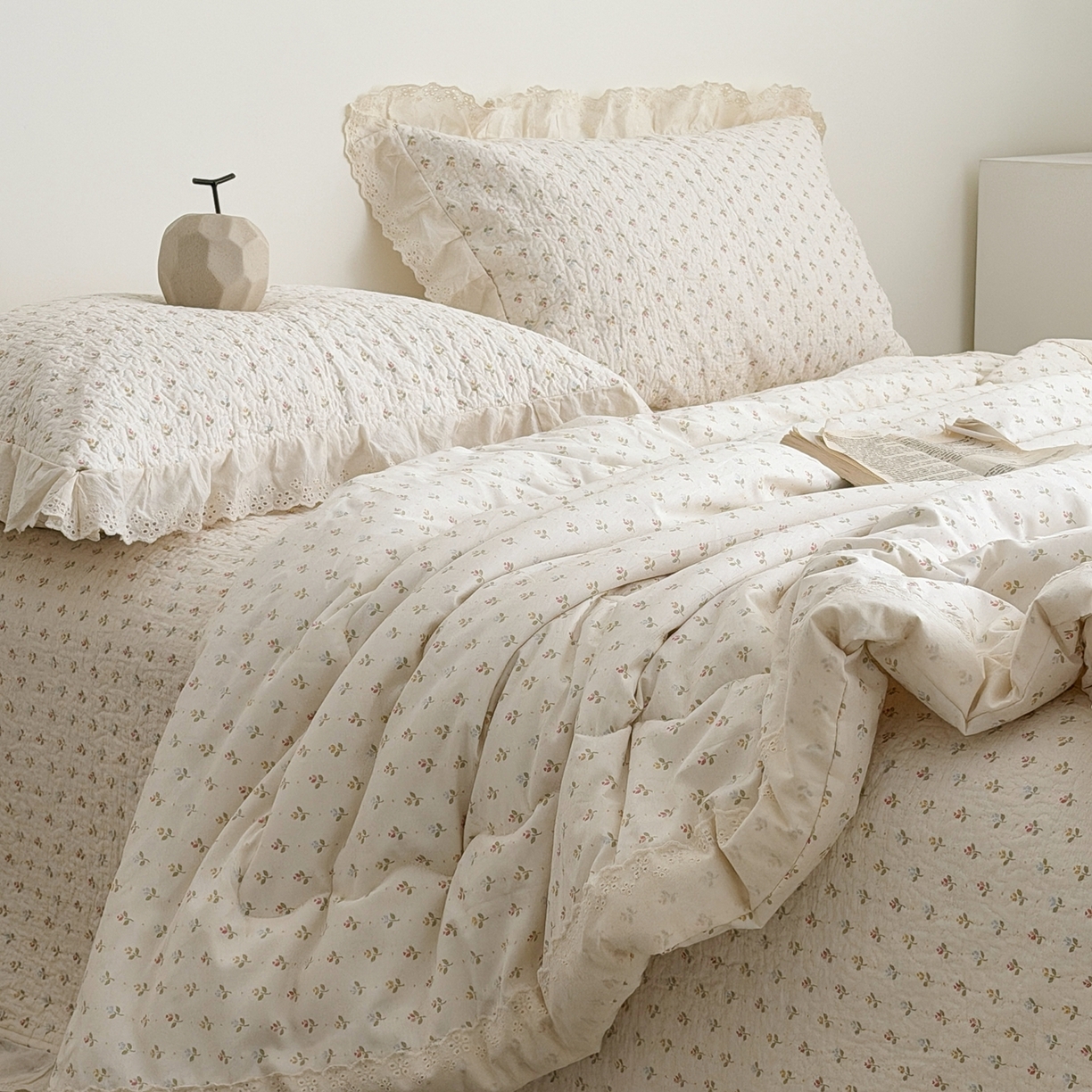 91家纺网 家纺一手货源 找家纺 佰织鑫家居 2026春夏新款全棉纯棉法式床盖款夏被夏凉被空调被夏被四件套春秋被四件套 花语