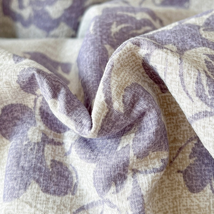 91家纺网 家纺一手货源 找家纺 朵朵家纺 2026新款高级感轻奢复古美拉德色系双层纱泡芙棉床品四件套加厚水洗双层纱软 紫韵