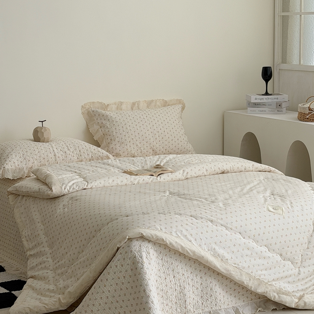 91家纺网 家纺一手货源 找家纺 佰织鑫家居 2026春夏新款全棉纯棉法式床盖款夏被夏凉被空调被夏被四件套春秋被四件套 花语