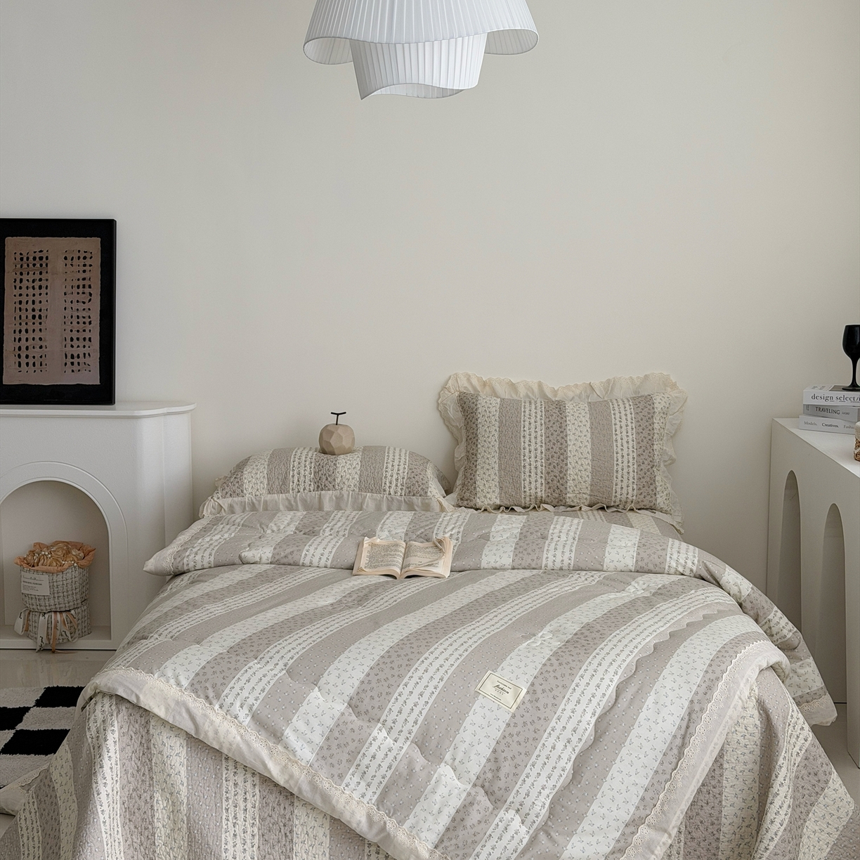 91家纺网 家纺一手货源 找家纺 佰织鑫家居 2026春夏新款全棉纯棉法式床盖款夏被夏凉被空调被夏被四件套春秋被四件套 思念