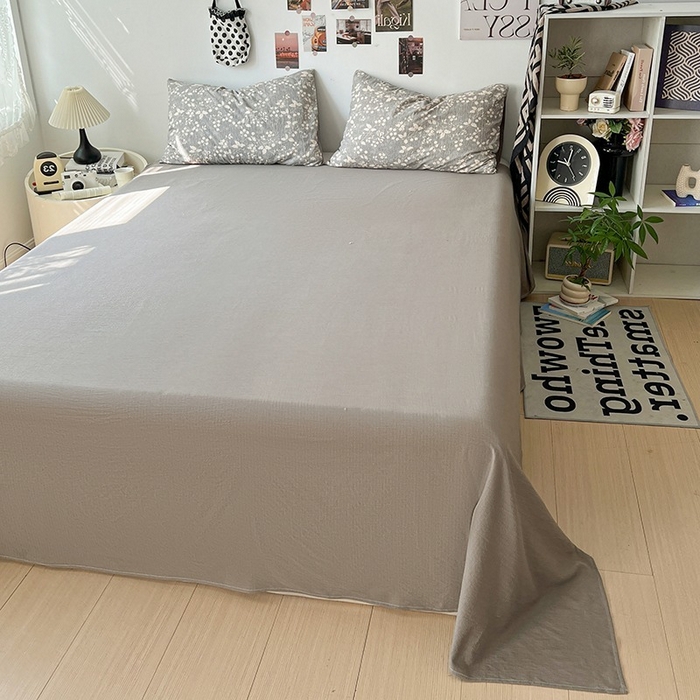 91家纺网 家纺一手货源 找家纺 朵朵家纺 2026新款高级感轻奢复古美拉德色系双层纱泡芙棉床品四件套加厚水洗双层纱软 漫野