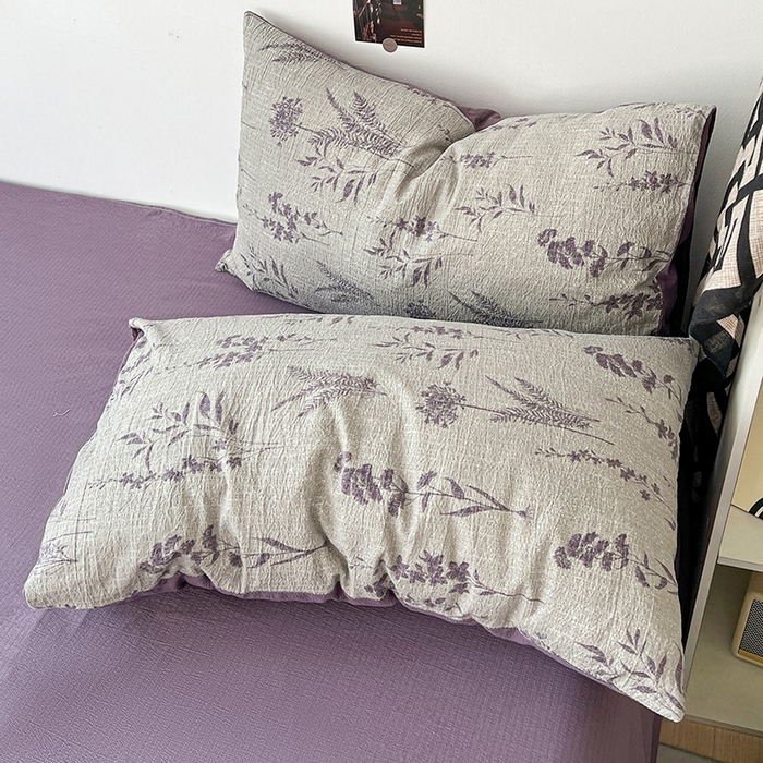 91家纺网 家纺一手货源 找家纺 （总）朵朵家纺 2026新款高级感轻奢复古美拉德色系双层纱泡芙棉床品四件套加厚水洗双层纱软