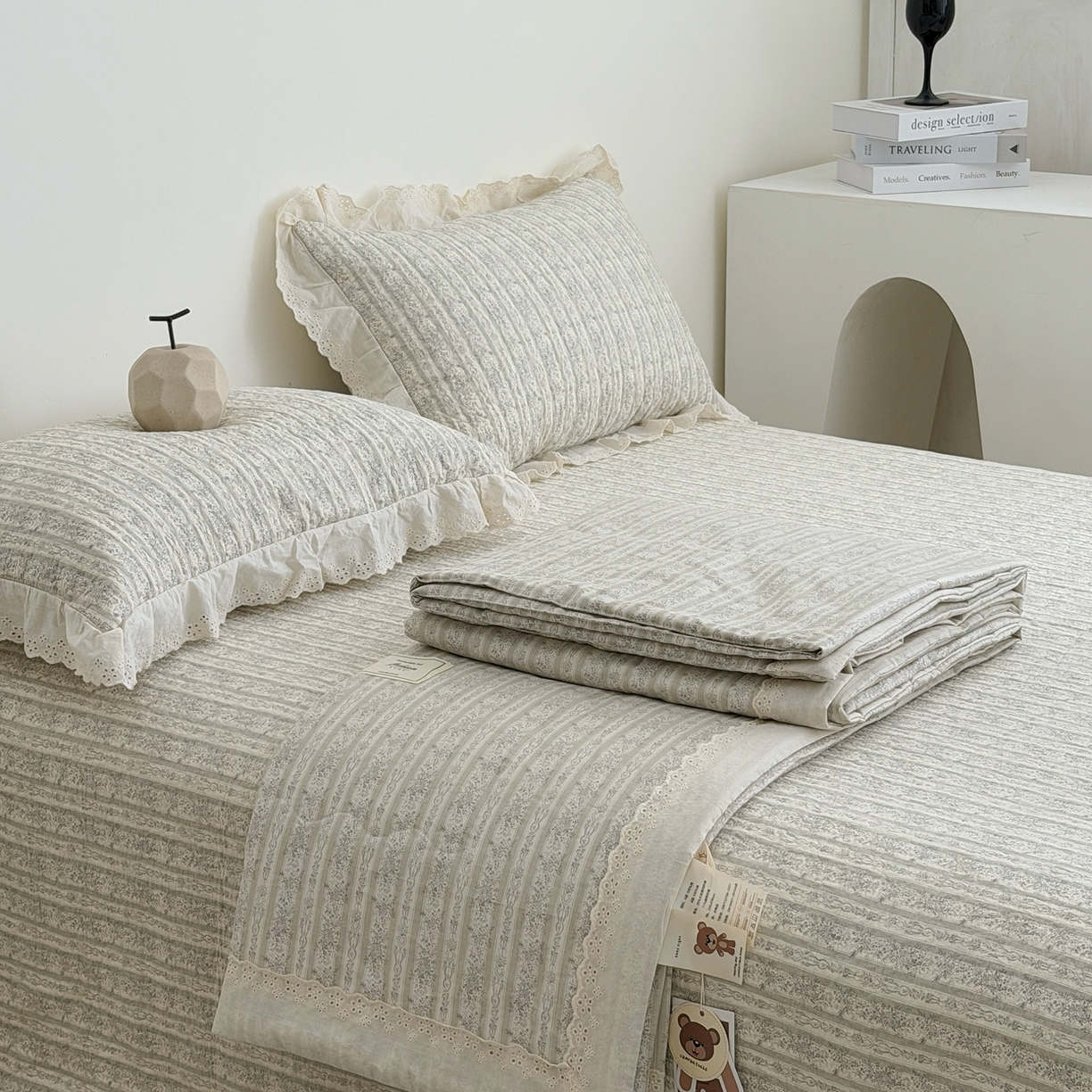 91家纺网 家纺一手货源 找家纺 佰织鑫家居 2026春夏新款全棉纯棉法式床盖款夏被夏凉被空调被夏被四件套春秋被四件套 伊甸园