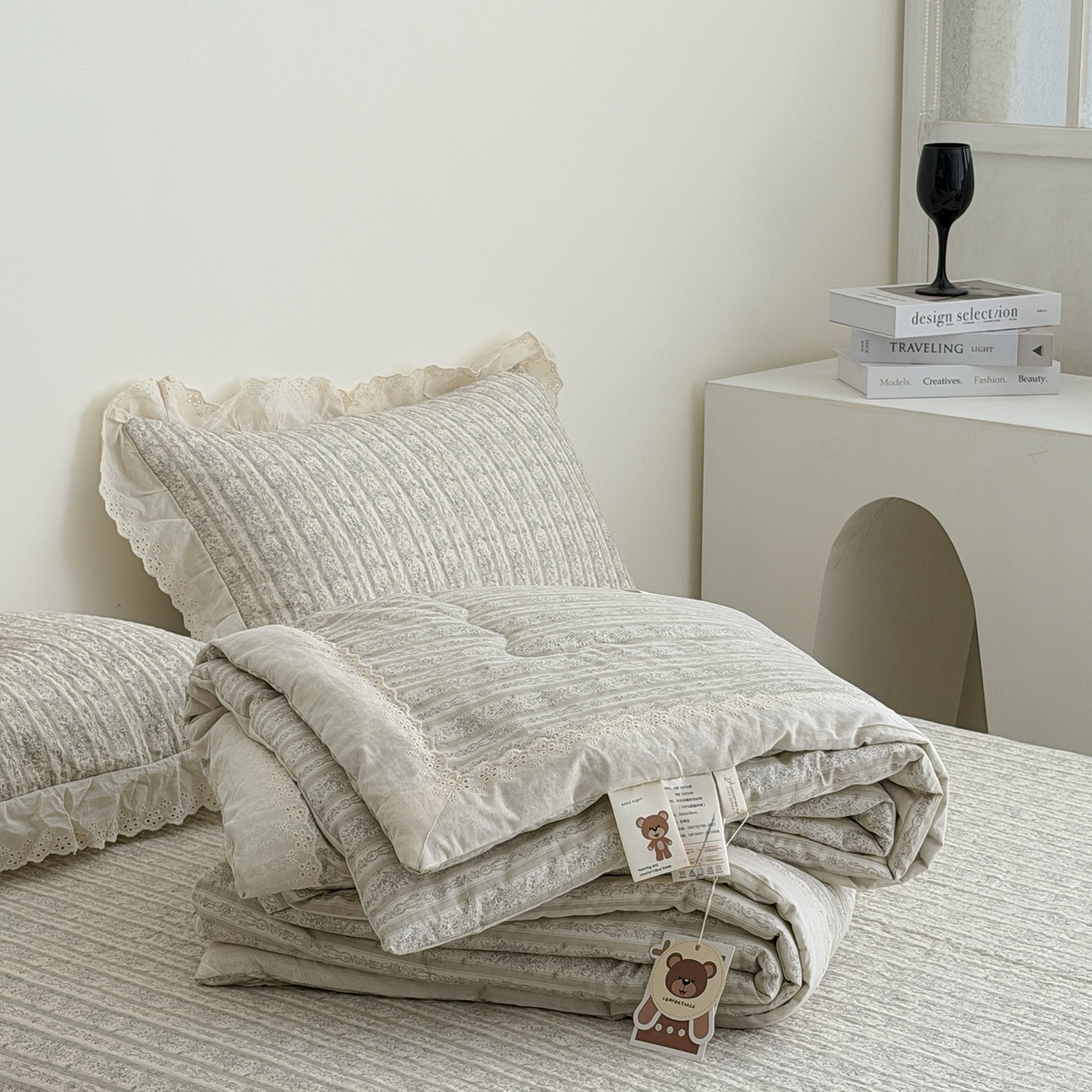 91家纺网 家纺一手货源 找家纺 佰织鑫家居 2026春夏新款全棉纯棉法式床盖款夏被夏凉被空调被夏被四件套春秋被四件套 伊甸园