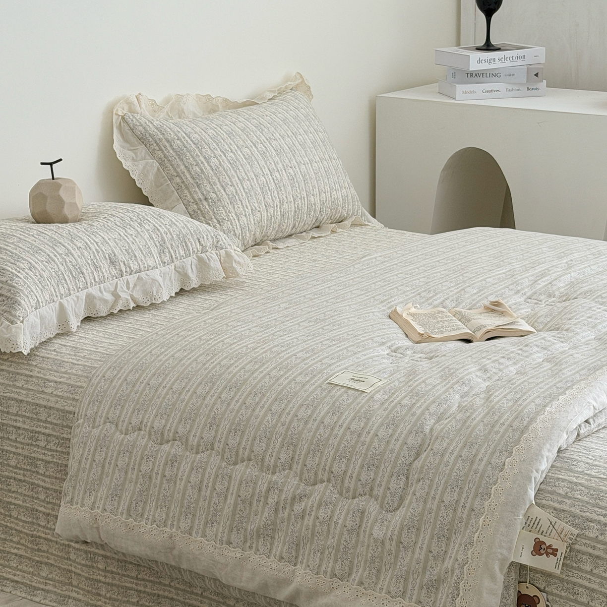 91家纺网 家纺一手货源 找家纺 佰织鑫家居 2026春夏新款全棉纯棉法式床盖款夏被夏凉被空调被夏被四件套春秋被四件套 伊甸园