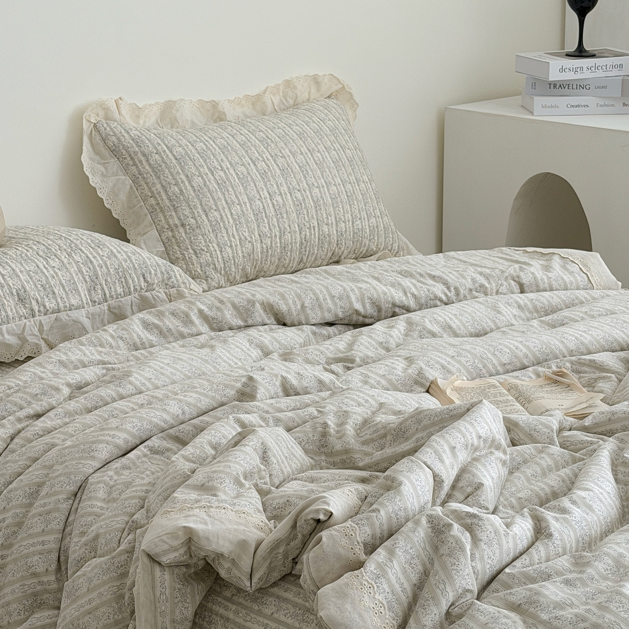 91家纺网 家纺一手货源 找家纺 佰织鑫家居 2026春夏新款全棉纯棉法式床盖款夏被夏凉被空调被夏被四件套春秋被四件套 伊甸园