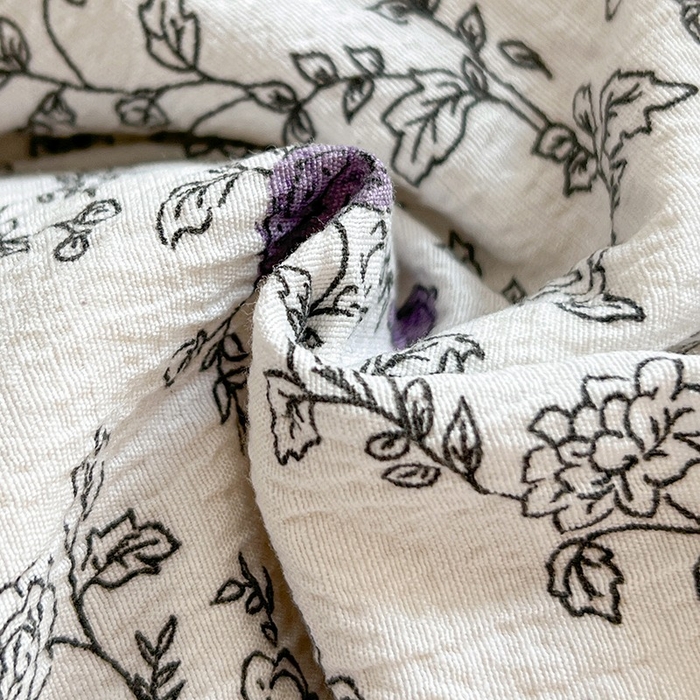 91家纺网 家纺一手货源 找家纺 朵朵家纺 2026新款高级感轻奢复古美拉德色系双层纱泡芙棉床品四件套加厚水洗双层纱软 春风拂梦