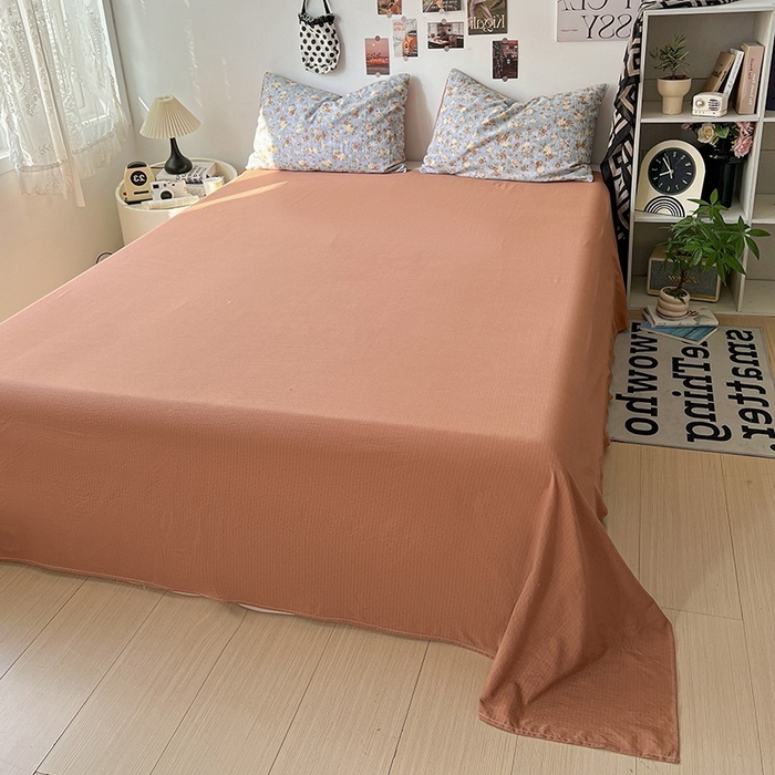 91家纺网 家纺一手货源 找家纺 朵朵家纺 2026新款高级感轻奢复古美拉德色系双层纱泡芙棉床品四件套加厚水洗双层纱软 醉玲珑