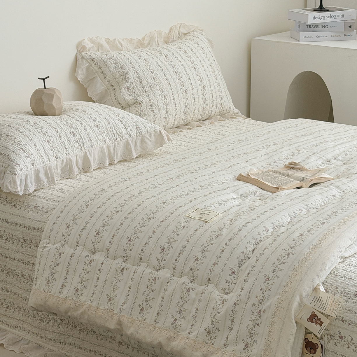 91家纺网 家纺一手货源 找家纺 佰织鑫家居 2026春夏新款全棉纯棉法式床盖款夏被夏凉被空调被夏被四件套春秋被四件套 云裳