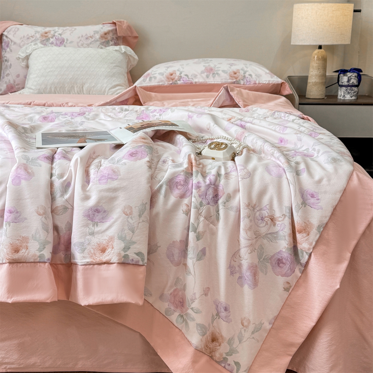 91家纺网 家纺一手货源 找家纺 （总）慕木家纺 2026新款A类印花慕丝棉凉感夏被夏凉被空调被四件套