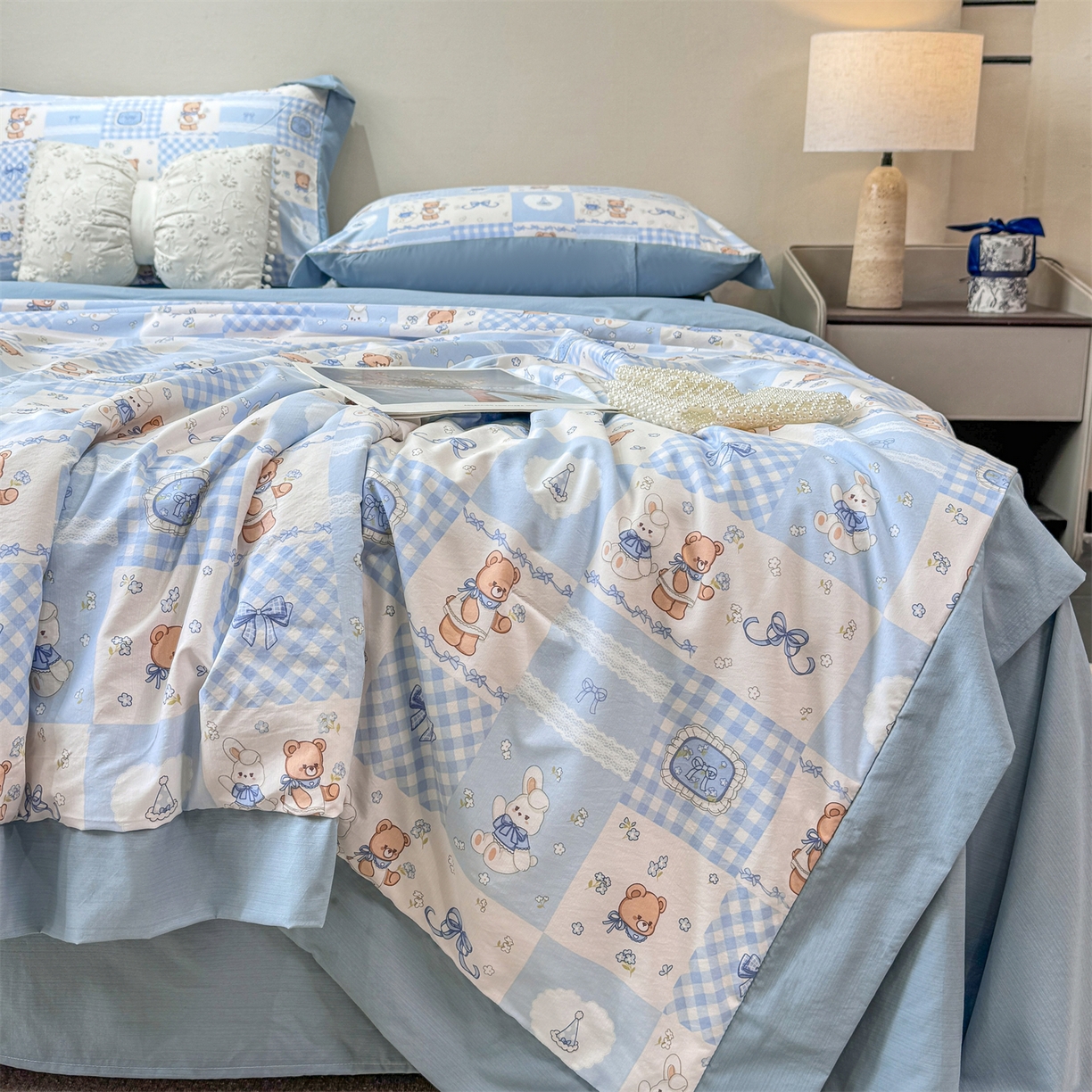 91家纺网 家纺一手货源 找家纺 （总）慕木家纺 2026新款A类印花慕丝棉凉感夏被夏凉被空调被四件套