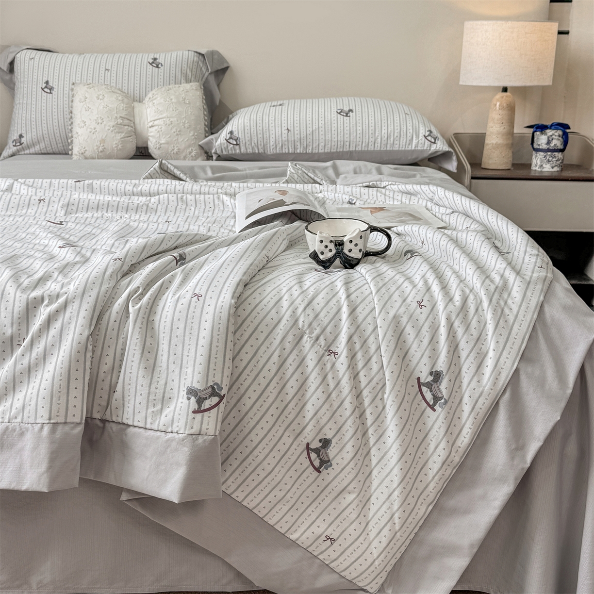 91家纺网 家纺一手货源 找家纺 （总）慕木家纺 2026新款A类印花慕丝棉凉感夏被夏凉被空调被四件套