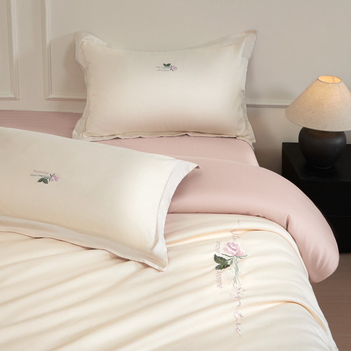 91家纺网 家纺一手货源 找家纺 （总）秀色家纺 2025新款60支长绒棉双面加厚磨毛保暖纯棉四件套纯色被套全棉轻奢高级感