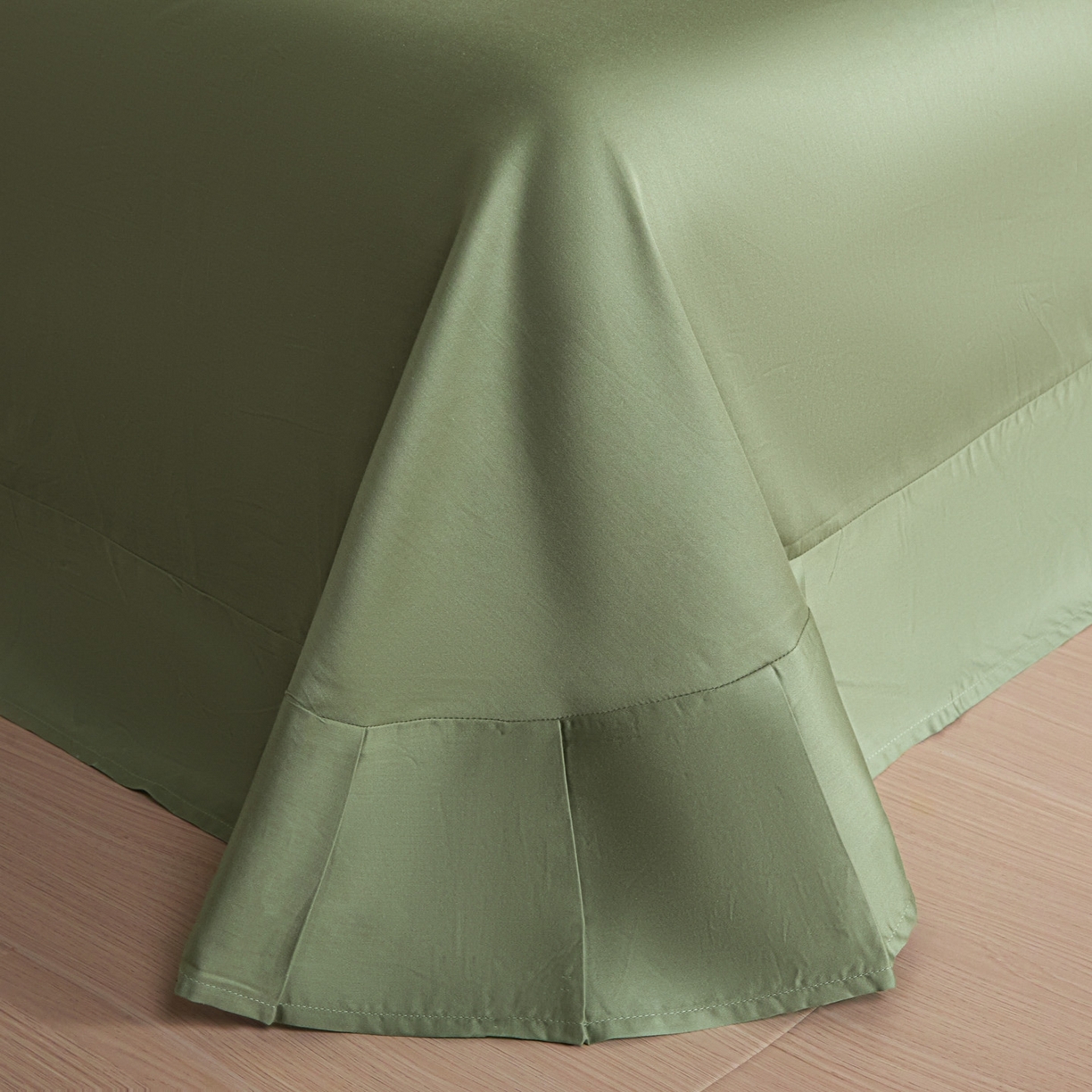 91家纺网 家纺一手货源 找家纺 秀色家纺 2026新款100支长绒棉纯棉四件套轻奢全棉刺绣被套床单纯棉四季床品-唤醒 唤醒-奶昔白+莺茶绿