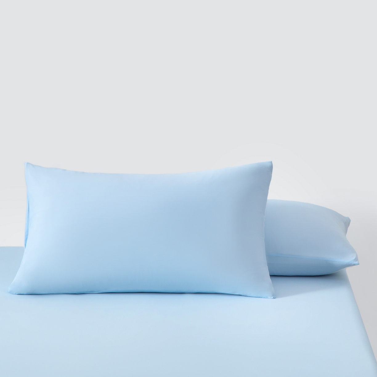 91家纺网 家纺一手货源 找家纺 其奥家纺 2026新款锦氨凉感床笠三件套A类耐磨5级0.35凉感有检测报告 晴蓝