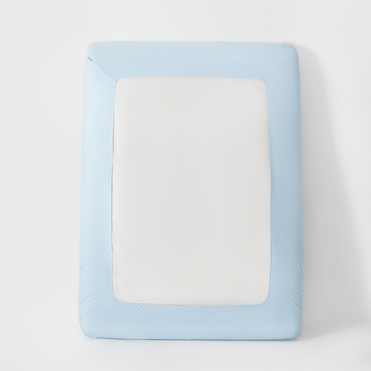 91家纺网 家纺一手货源 找家纺 其奥家纺 2026新款锦氨凉感床笠三件套A类耐磨5级0.35凉感有检测报告 晴蓝