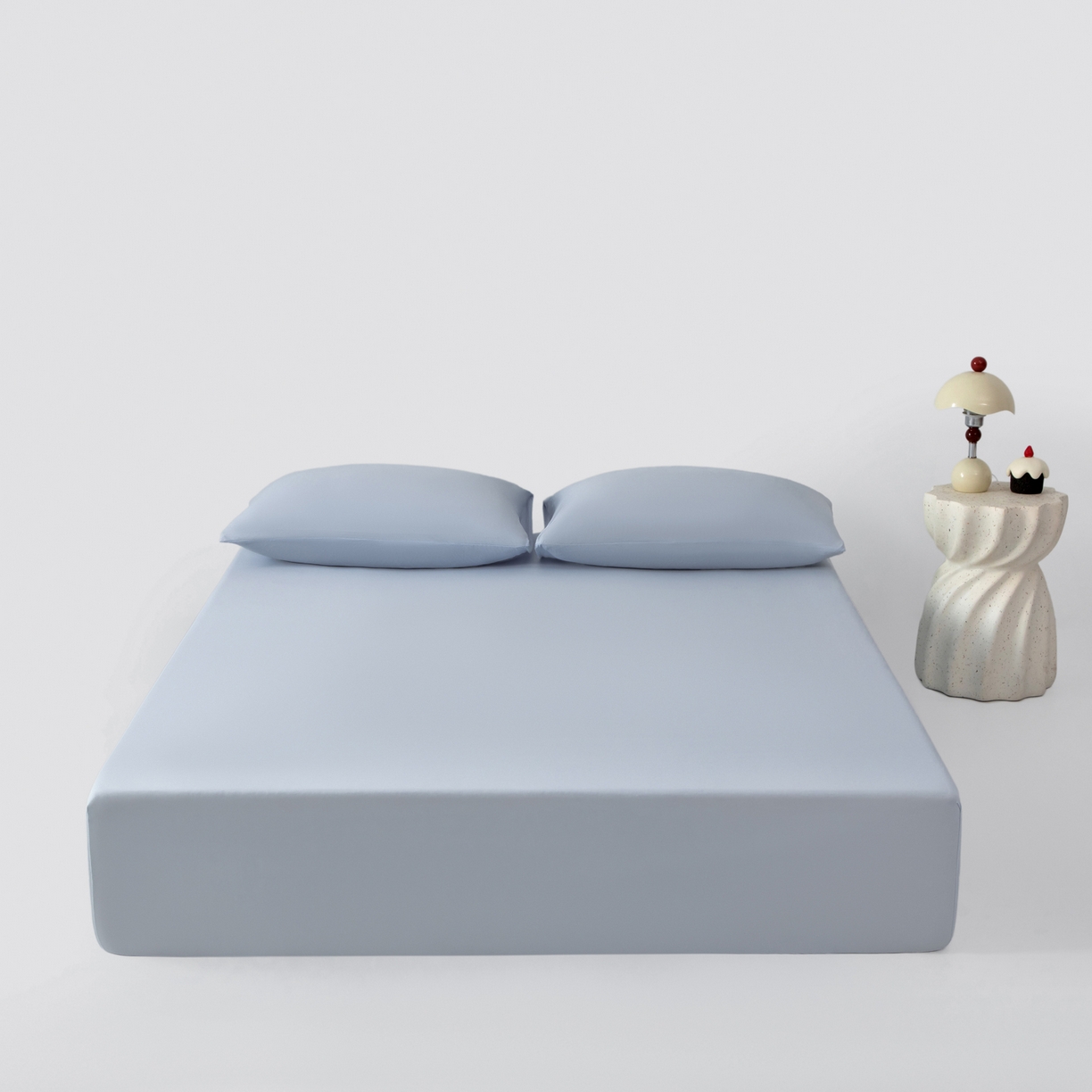 91家纺网 家纺一手货源 找家纺 其奥家纺 2026新款锦氨凉感床笠三件套A类耐磨5级0.35凉感有检测报告 芦灰