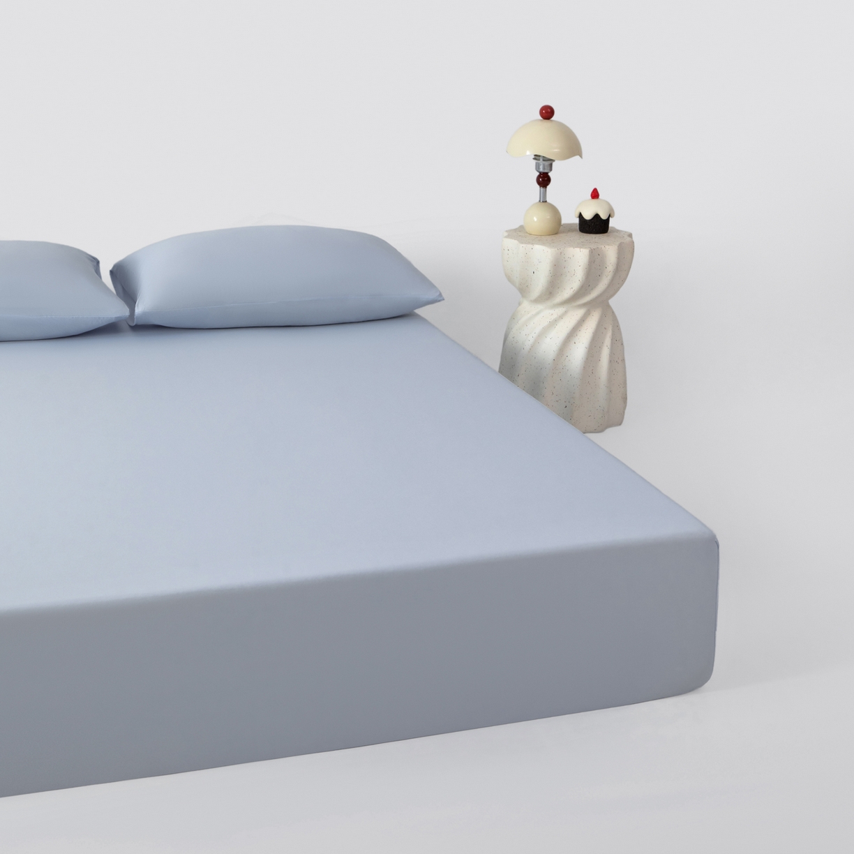 91家纺网 家纺一手货源 找家纺 其奥家纺 2026新款锦氨凉感床笠三件套A类耐磨5级0.35凉感有检测报告 芦灰