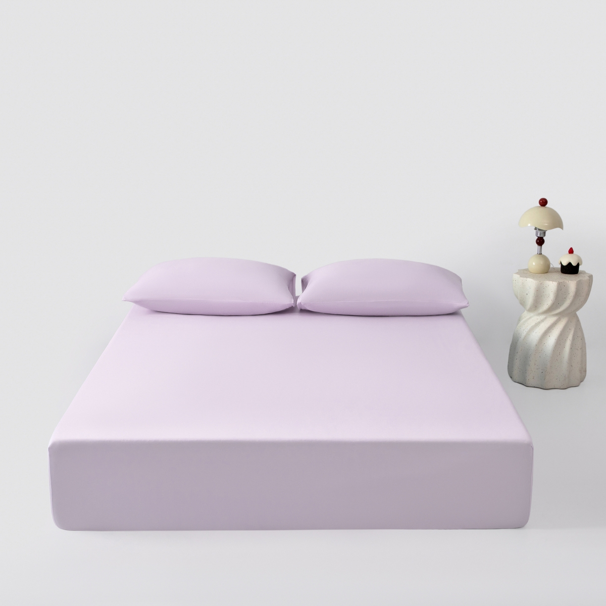 91家纺网 家纺一手货源 找家纺 其奥家纺 2026新款锦氨凉感床笠三件套A类耐磨5级0.35凉感有检测报告 丁香紫