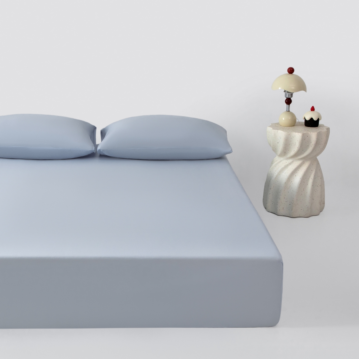 其奥家纺 2026新款锦氨凉感床笠三件套A类耐磨5级0.35凉感有检测报告 芦灰