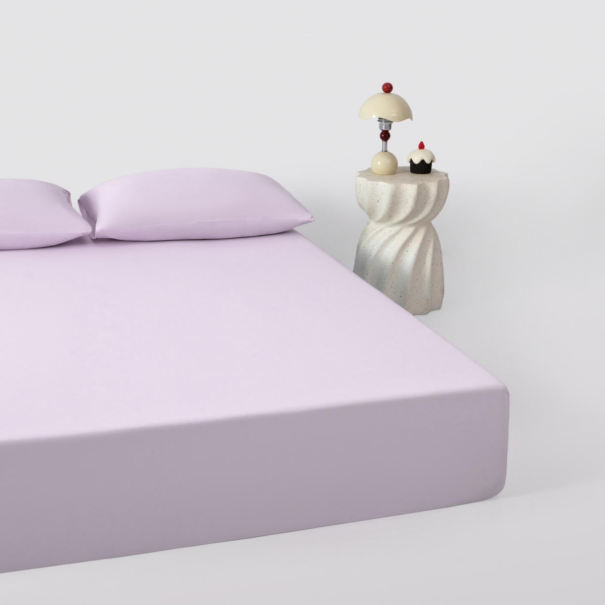 91家纺网 家纺一手货源 找家纺 其奥家纺 2026新款锦氨凉感床笠三件套A类耐磨5级0.35凉感有检测报告 丁香紫