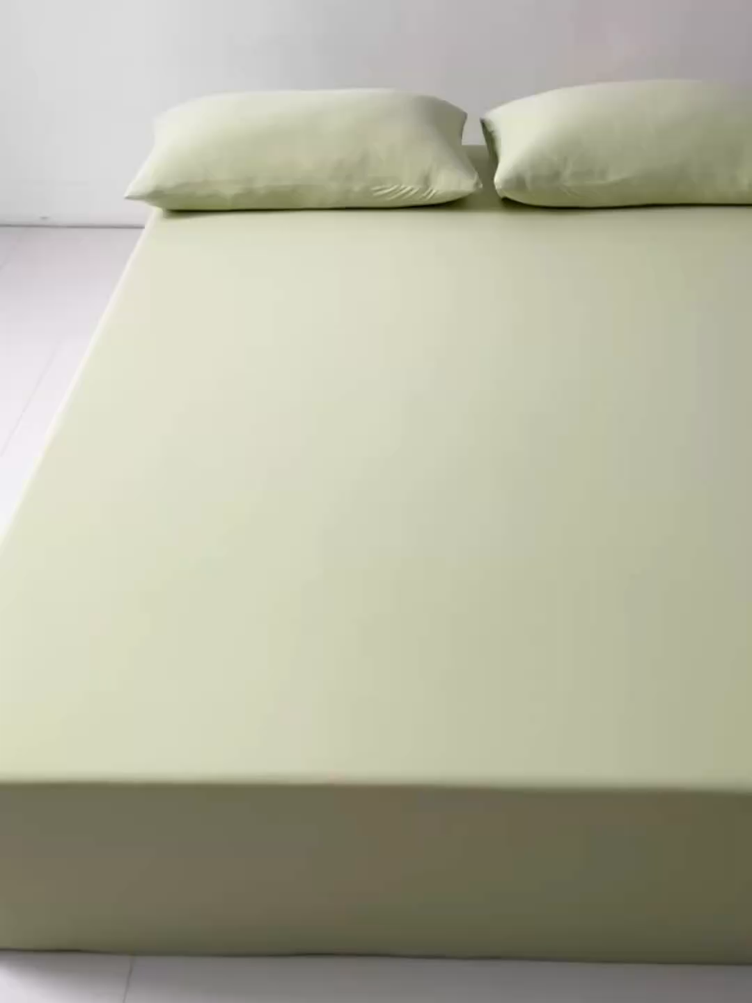 91家纺网 家纺一手货源 找家纺 其奥家纺 2026新款锦氨凉感床笠三件套A类耐磨5级0.35凉感有检测报告 香草绿