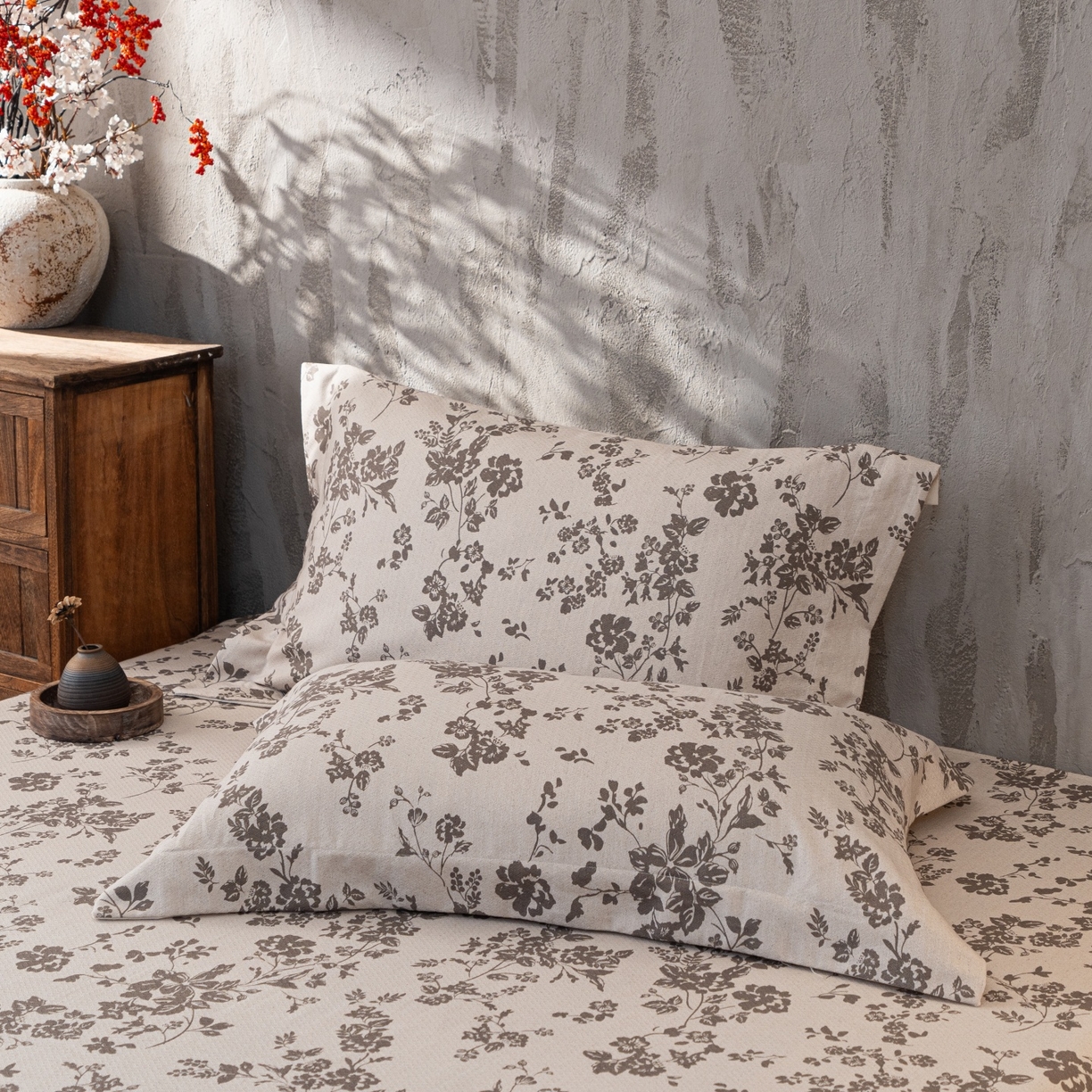 91家纺网 家纺一手货源 找家纺 凌云家纺 2026新款直播爆款复古风棉麻提花老粗布床单席子凉席三件套 暗香