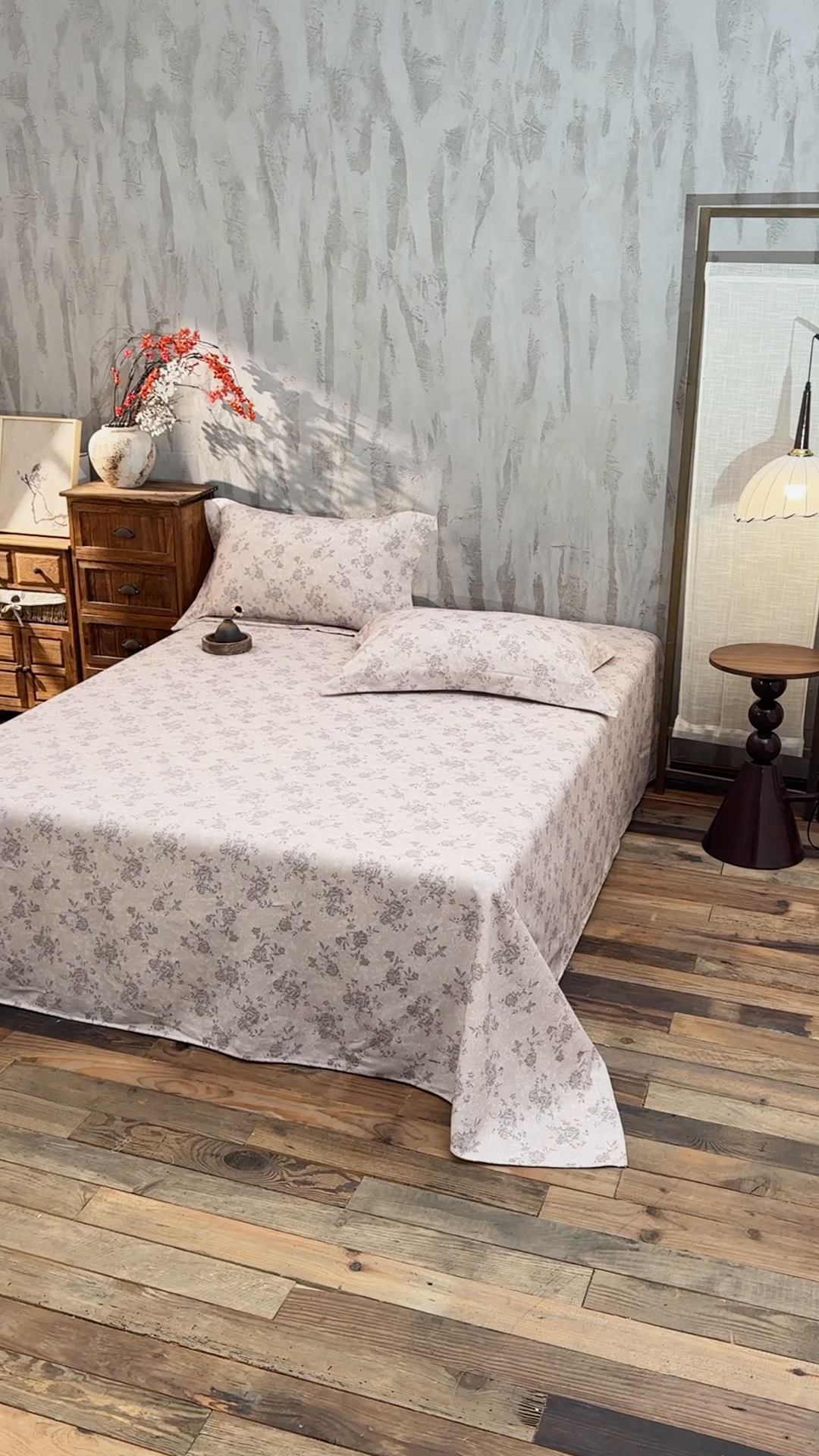 91家纺网 家纺一手货源 找家纺 （总）凌云家纺 2026新款直播爆款复古风棉麻提花老粗布床单席子凉席三件套