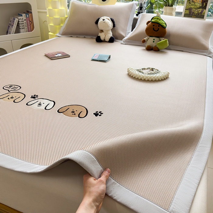 91家纺网 家纺一手货源 找家纺 （总）莱家富 2026新款可机洗冰豆豆冰丝席凉席a类母婴级凉感值过0.21夏天床笠款软席子夏季