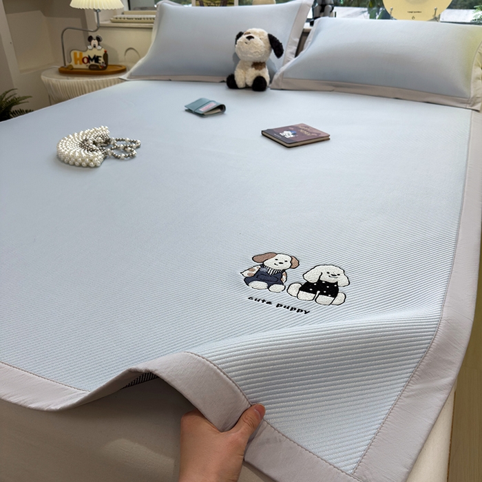 莱家富 2026新款可机洗冰豆豆冰丝席凉席a类母婴级凉感值过0.21夏天床笠款软席子夏季 床席款-可爱小狗