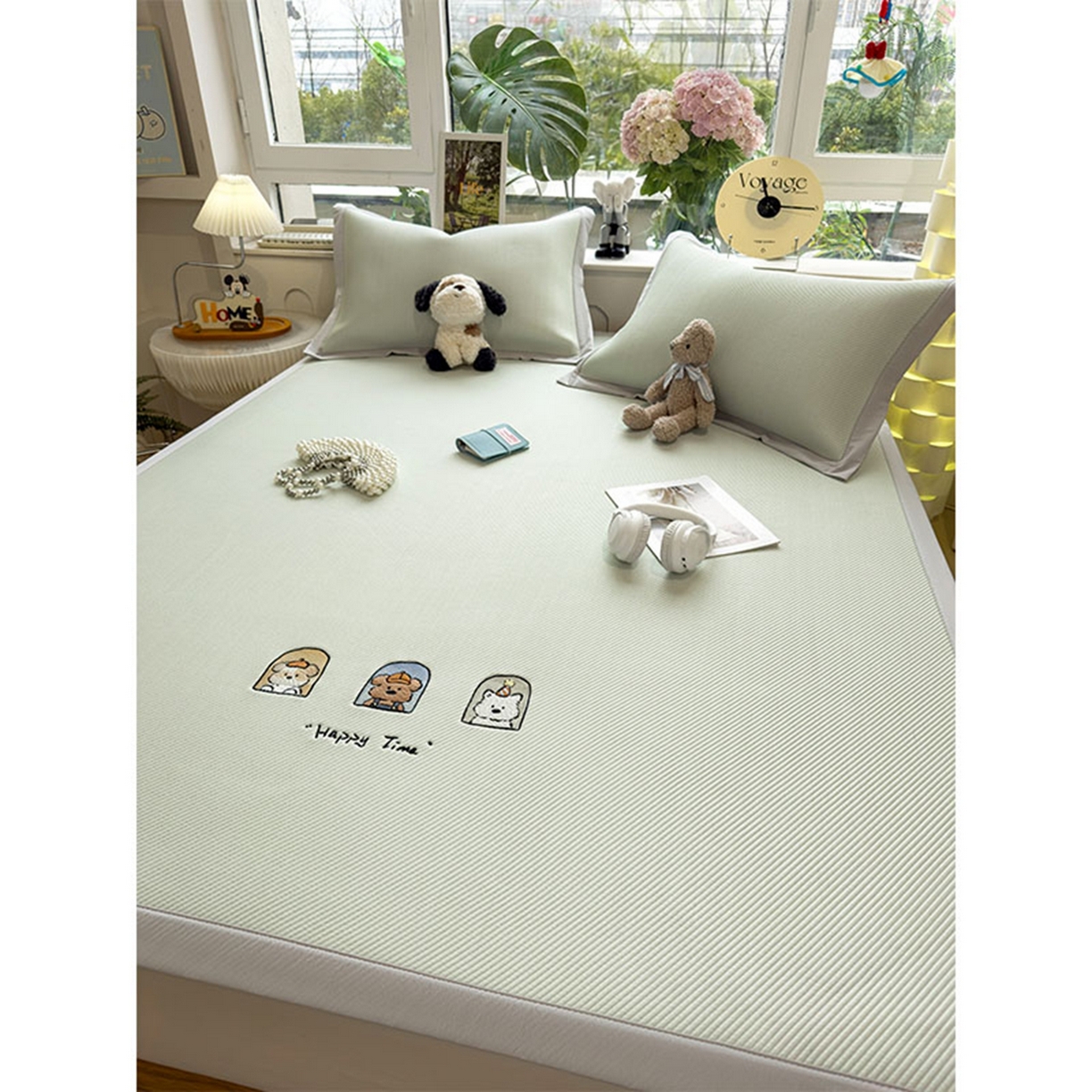 91家纺网 家纺一手货源 找家纺 （总）莱家富 2026新款可机洗冰豆豆冰丝席凉席a类母婴级凉感值过0.21夏天床笠款软席子夏季