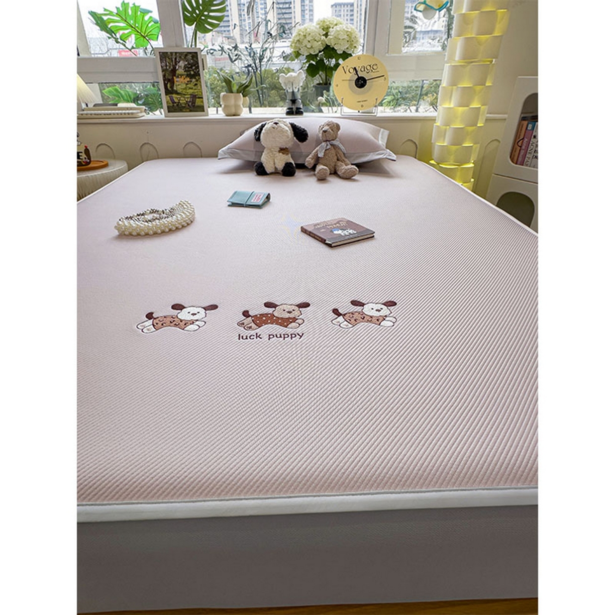 91家纺网 家纺一手货源 找家纺 莱家富 2026新款可机洗冰豆豆冰丝席凉席a类母婴级凉感值过0.21夏天床笠款软席子夏季 床笠款-趴趴狗