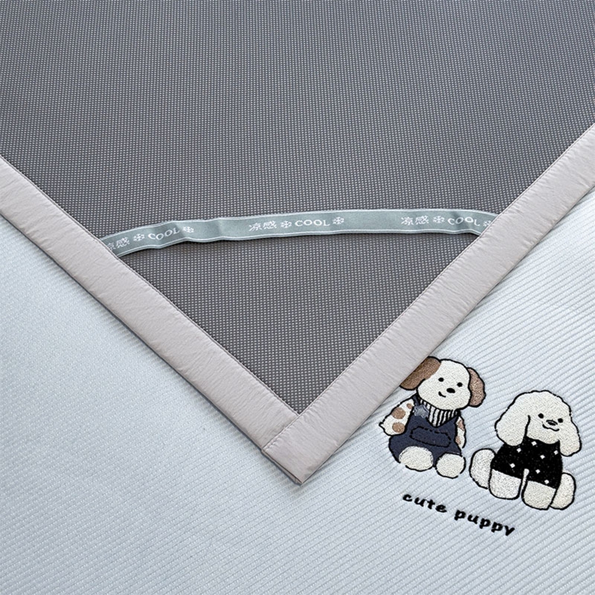 91家纺网 家纺一手货源 找家纺 莱家富 2026新款可机洗冰豆豆冰丝席凉席a类母婴级凉感值过0.21夏天床笠款软席子夏季 床席款-可爱小狗