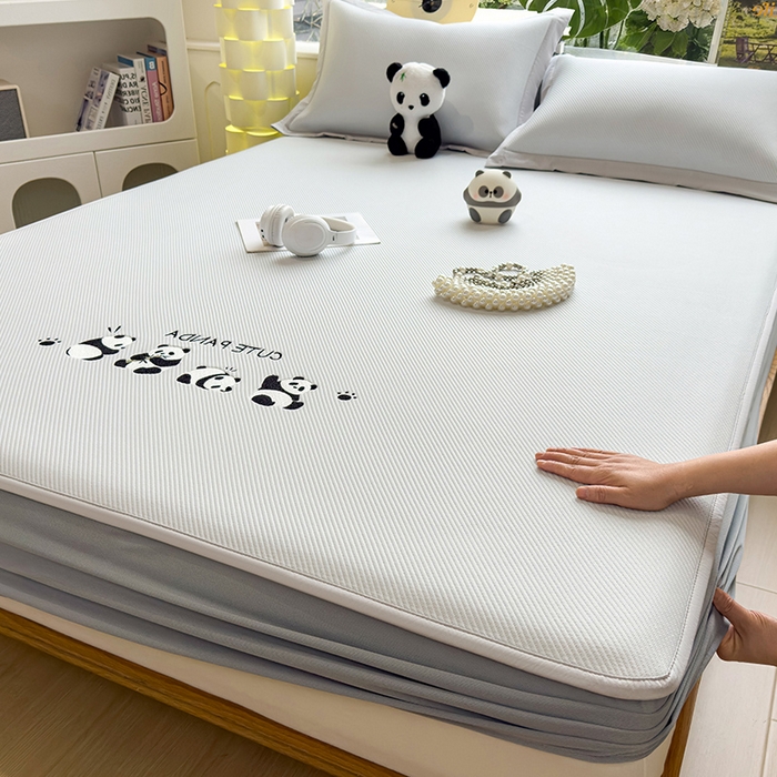 91家纺网 家纺一手货源 找家纺 （总）莱家富 2026新款可机洗冰豆豆冰丝席凉席a类母婴级凉感值过0.21夏天床笠款软席子夏季