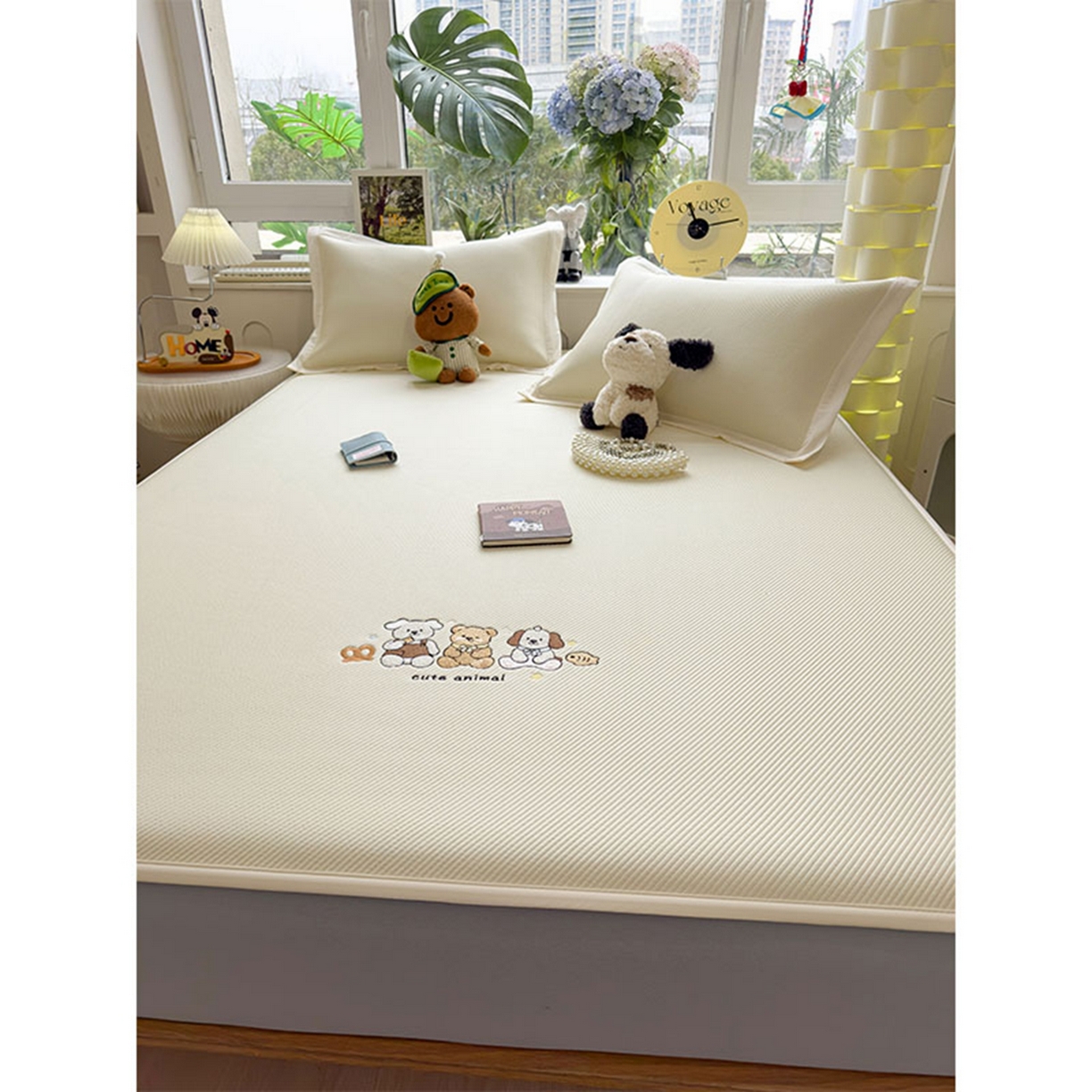 91家纺网 家纺一手货源 找家纺 莱家富 2026新款可机洗冰豆豆冰丝席凉席a类母婴级凉感值过0.21夏天床笠款软席子夏季 床笠款-小友聚会