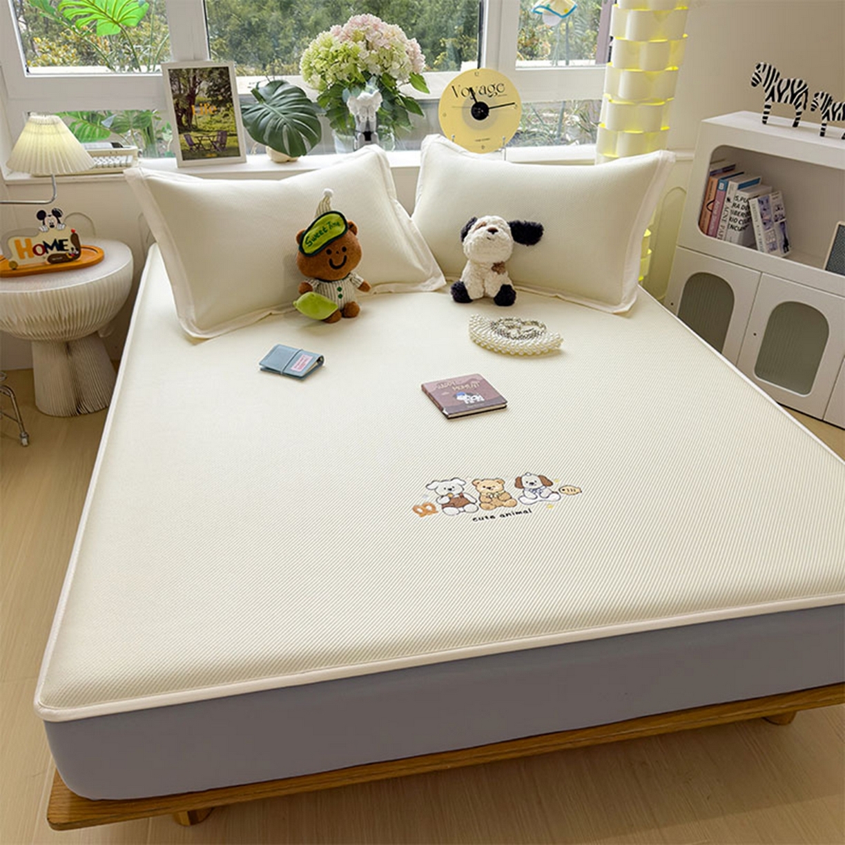 91家纺网 家纺一手货源 找家纺 莱家富 2026新款可机洗冰豆豆冰丝席凉席a类母婴级凉感值过0.21夏天床笠款软席子夏季 床笠款-小友聚会