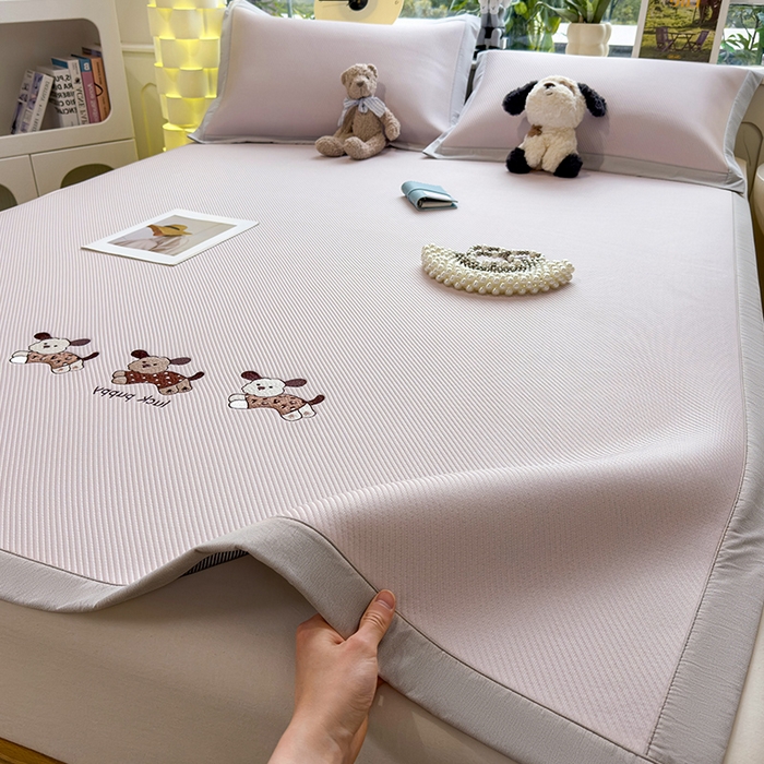 91家纺网 家纺一手货源 找家纺 （总）莱家富 2026新款可机洗冰豆豆冰丝席凉席a类母婴级凉感值过0.21夏天床笠款软席子夏季