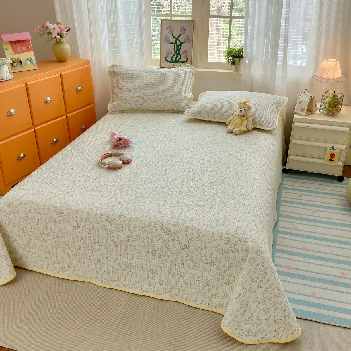 91家纺网 家纺一手货源 找家纺 云玲时尚 2026新款三角针泡芙夏被四件套系列 枝蔓