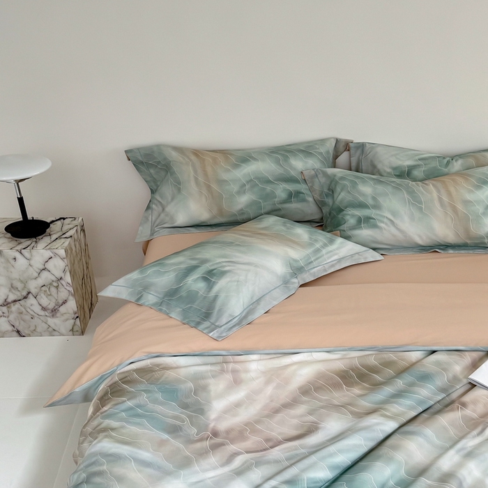 91家纺网 家纺一手货源 找家纺 金奇达家纺 2026新款茧养天丝棉四件套-【美罗拉】（标准号全网控价（折后券后）不低于 258元） 碧玉绿