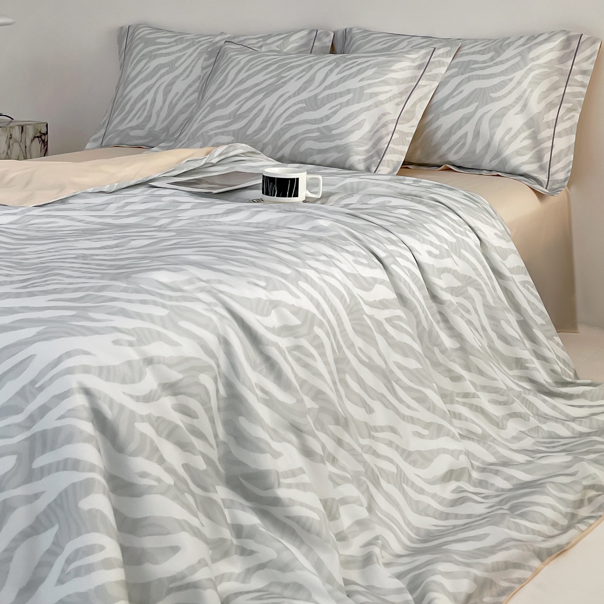 金奇达家纺 2026新款茧养天丝棉四件套-【美罗拉】（标准号全网控价（折后券后）不低于 258元) 斑尼灰