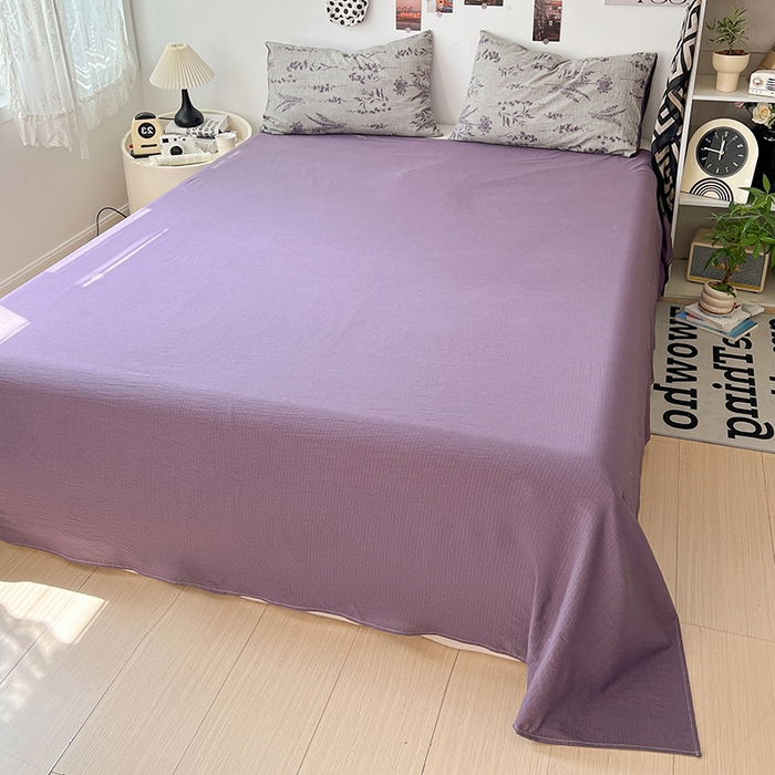 91家纺网 家纺一手货源 找家纺 （总）朵朵家纺 2026新款高级感轻奢复古美拉德色系双层纱泡芙棉床品四件套加厚水洗双层纱软