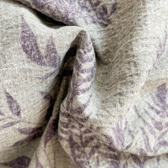 91家纺网 家纺一手货源 找家纺 朵朵家纺 2026新款高级感轻奢复古美拉德色系双层纱泡芙棉床品四件套加厚水洗双层纱软 紫苏