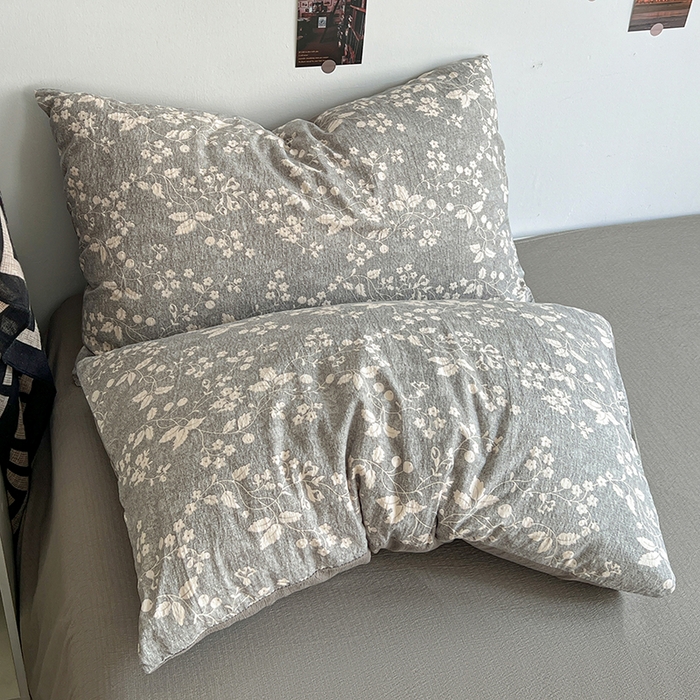 91家纺网 家纺一手货源 找家纺 朵朵家纺 2026新款高级感轻奢复古美拉德色系双层纱泡芙棉床品四件套加厚水洗双层纱软 漫野