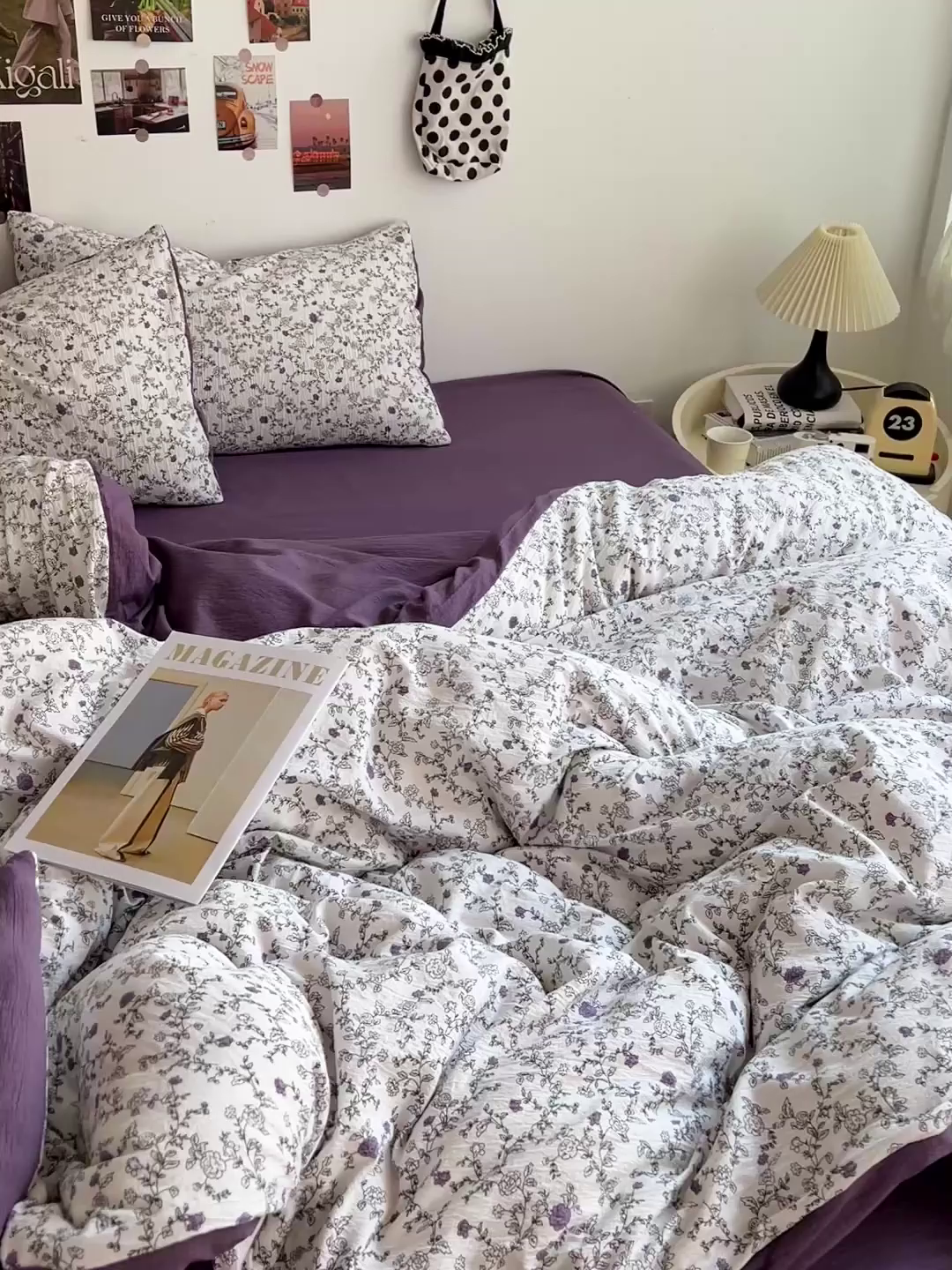 91家纺网 家纺一手货源 找家纺 朵朵家纺 2026新款高级感轻奢复古美拉德色系双层纱泡芙棉床品四件套加厚水洗双层纱软 春风拂梦