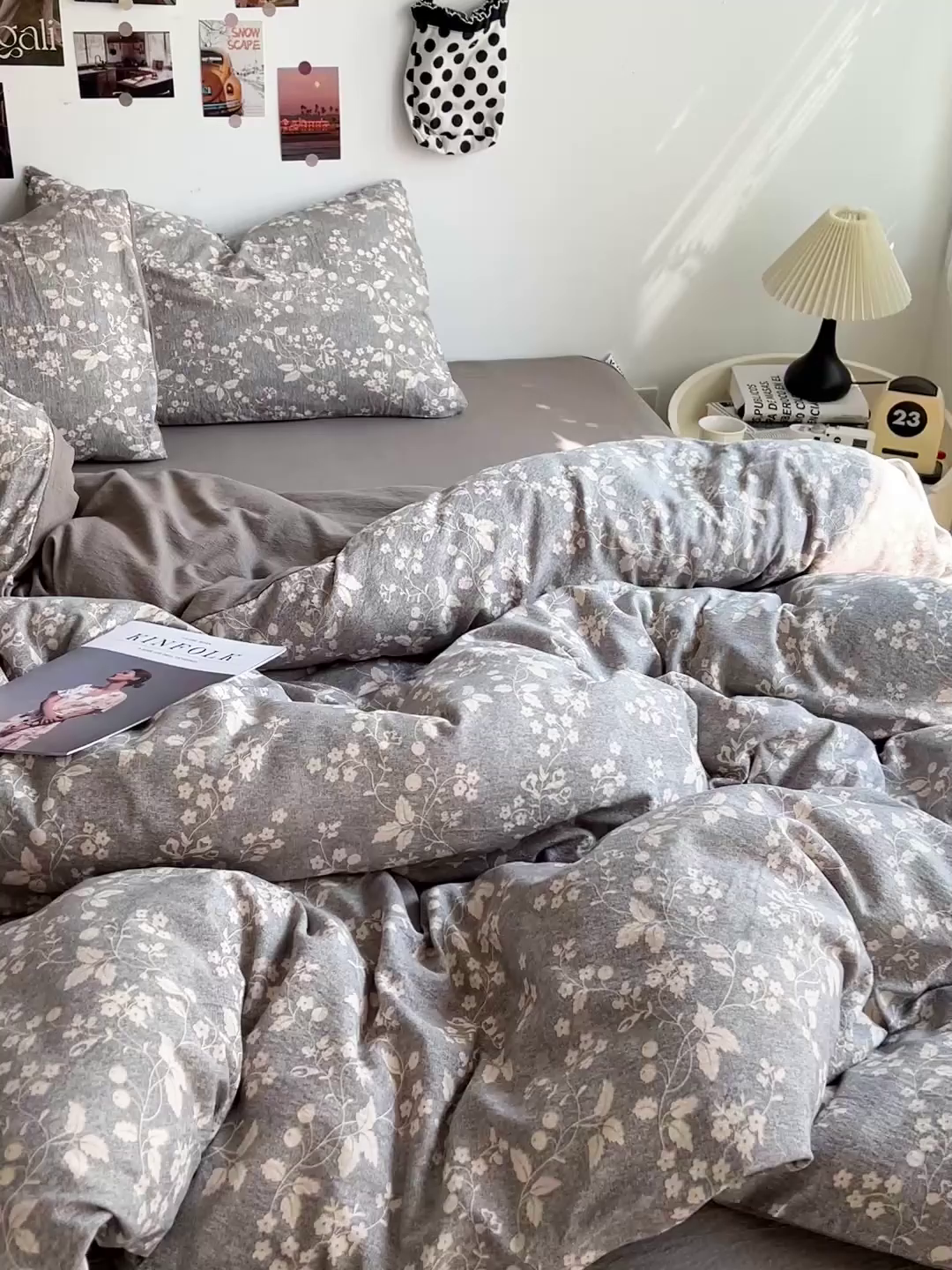 91家纺网 家纺一手货源 找家纺 朵朵家纺 2026新款高级感轻奢复古美拉德色系双层纱泡芙棉床品四件套加厚水洗双层纱软 漫野