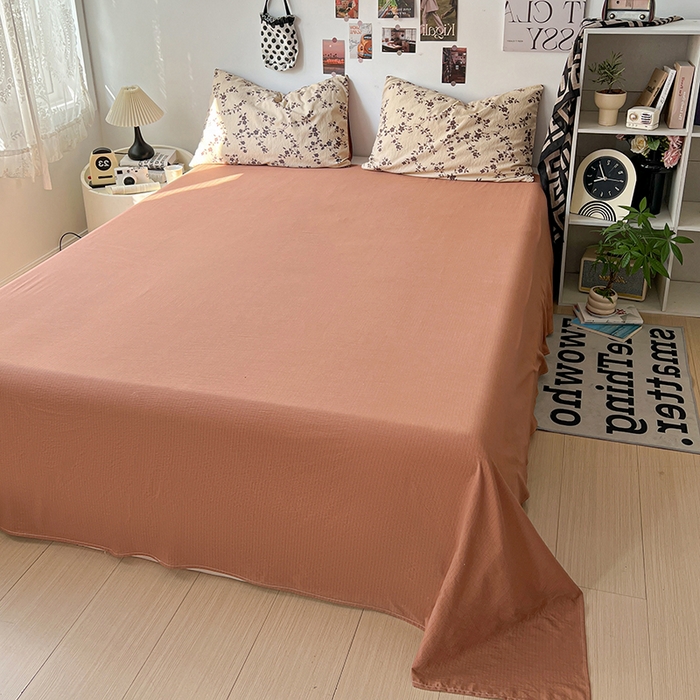 91家纺网 家纺一手货源 找家纺 朵朵家纺 2026新款高级感轻奢复古美拉德色系双层纱泡芙棉床品四件套加厚水洗双层纱软 暮光