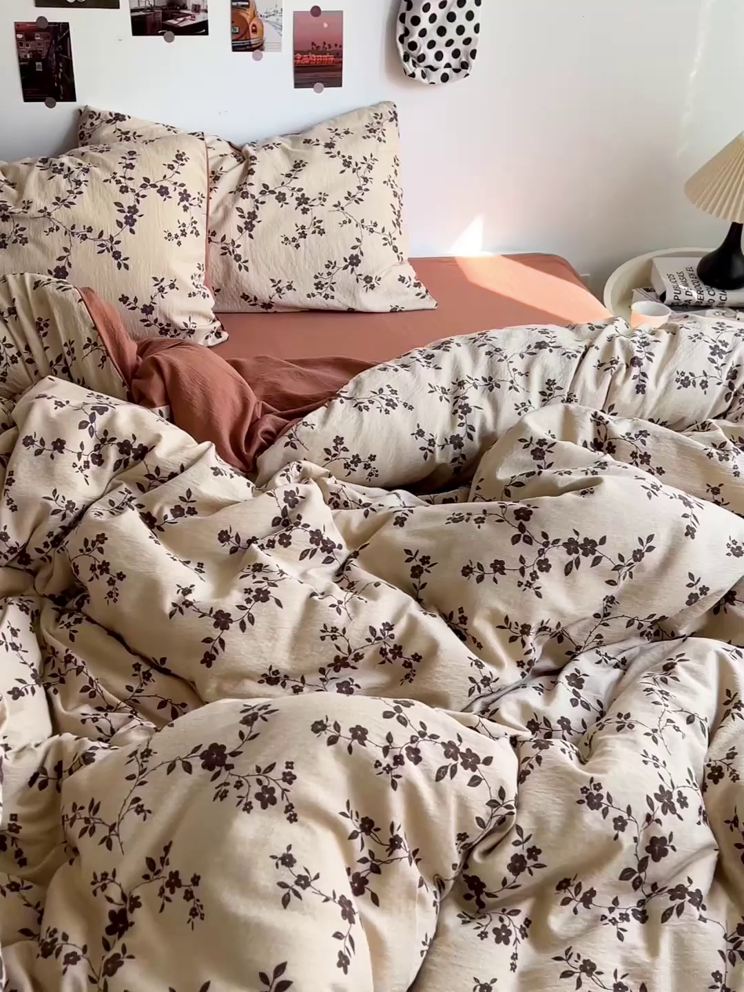 91家纺网 家纺一手货源 找家纺 朵朵家纺 2026新款高级感轻奢复古美拉德色系双层纱泡芙棉床品四件套加厚水洗双层纱软 暮光